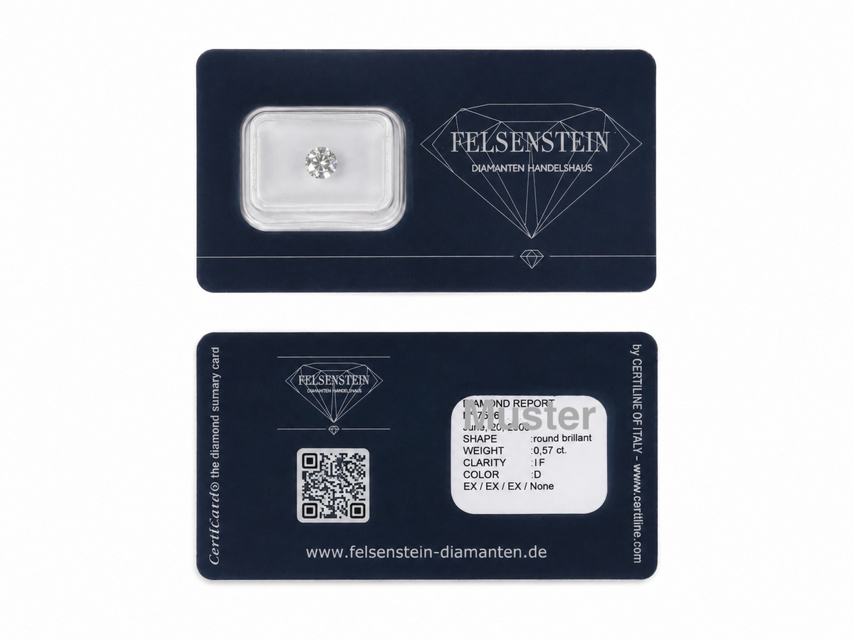 Felsenstein Diamanten Zertifikatskarte – Zertifikatsnummer 799644312