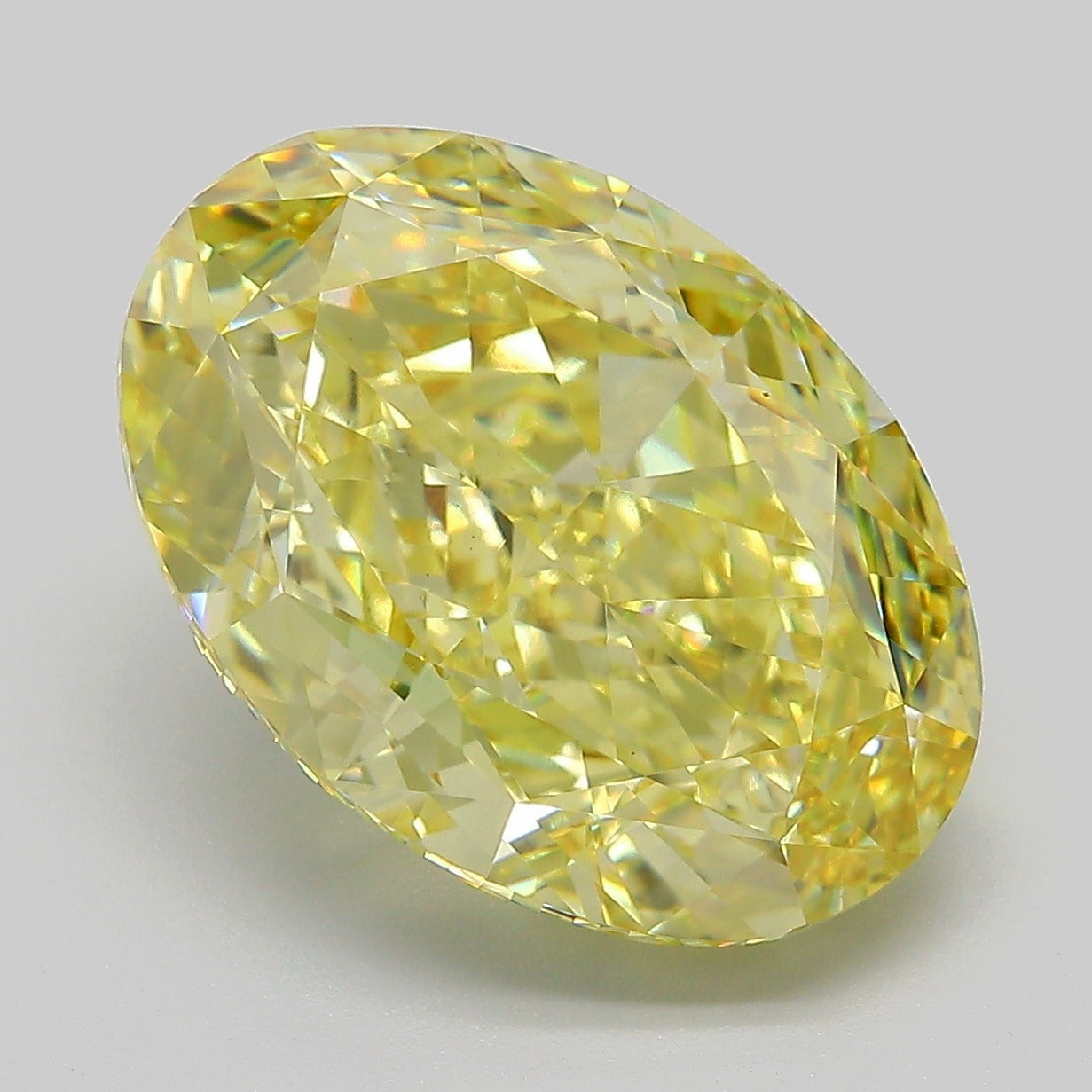 9.66 ct Fancy Intense Yellow Oval Modified Brilliant VVS 2