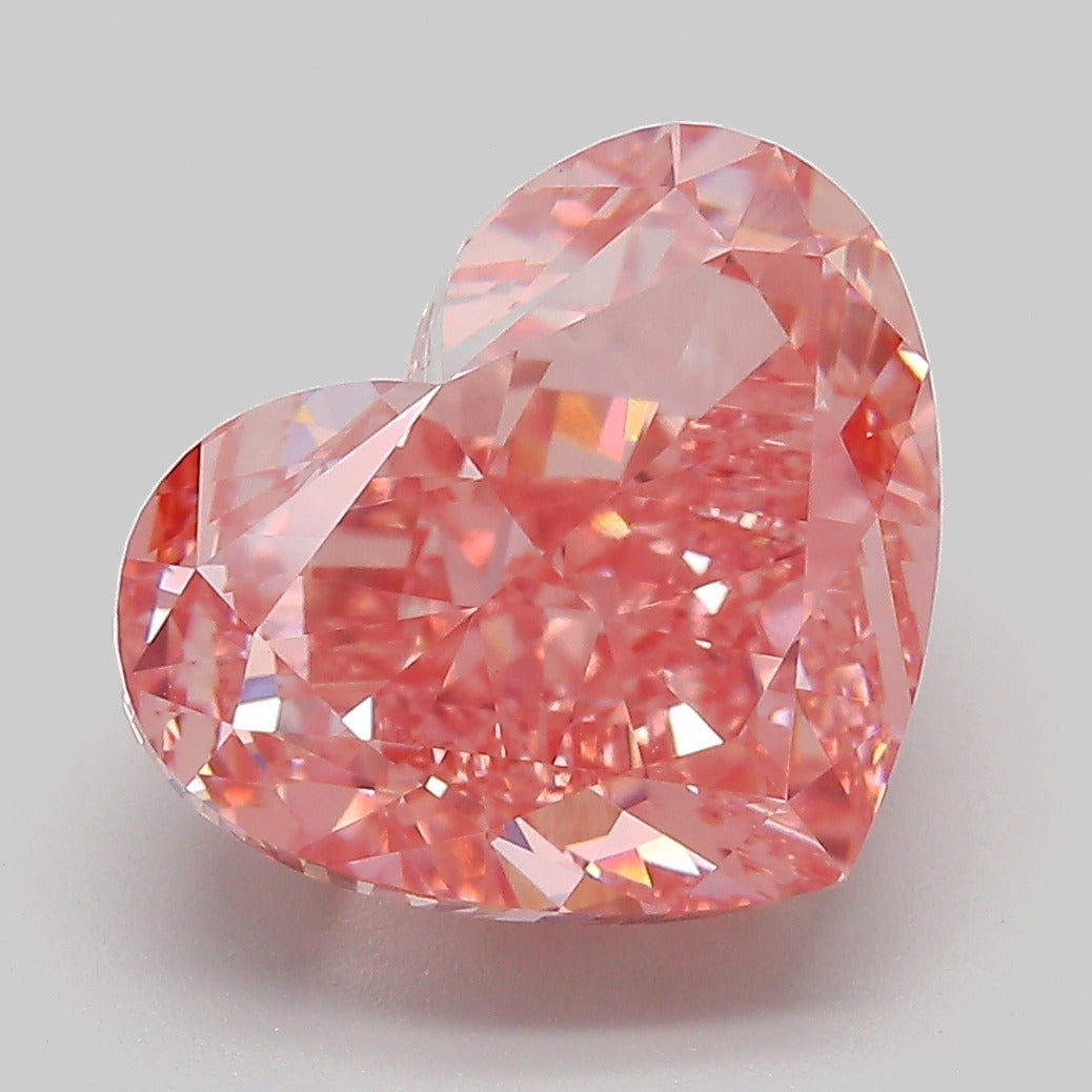 7.04 ct Fancy Vivid Brownish Pink Heart Modified Brilliant VS 1